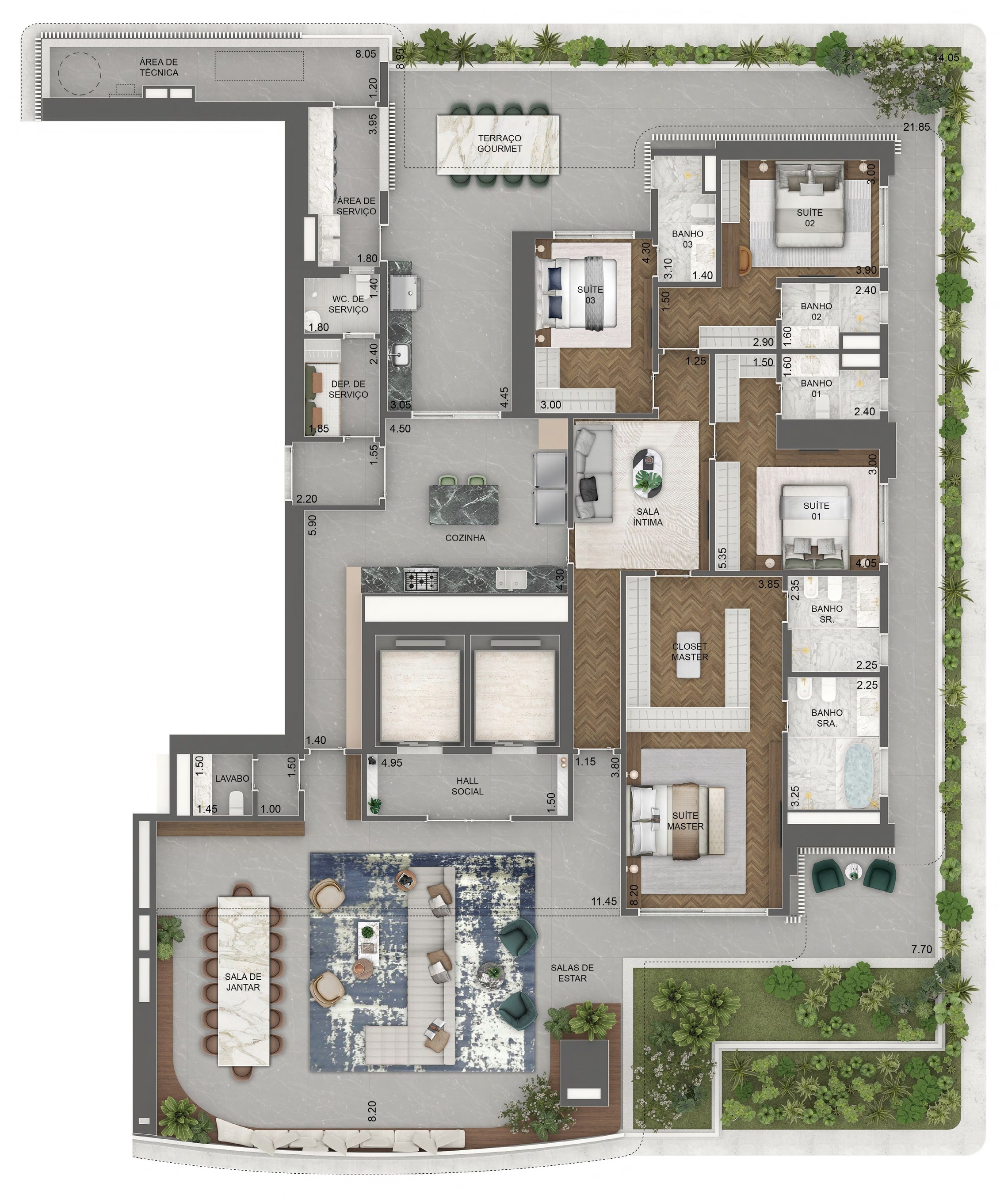 Apartamento à venda com 492m², 4 quartos com vaga - 21