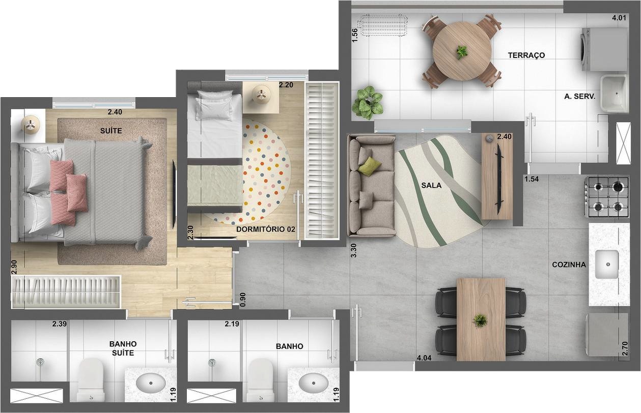 Apartamento à venda com 45m², 2 quartos com vaga - 21