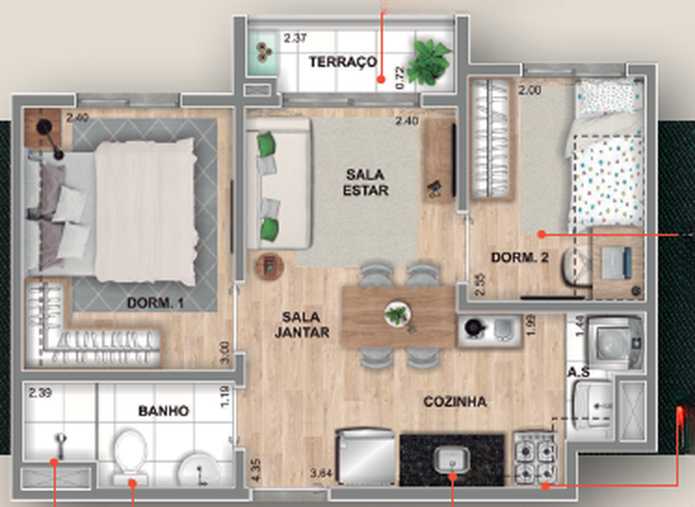 Apartamento à venda com 36m², 2 quartos sem vaga - 16