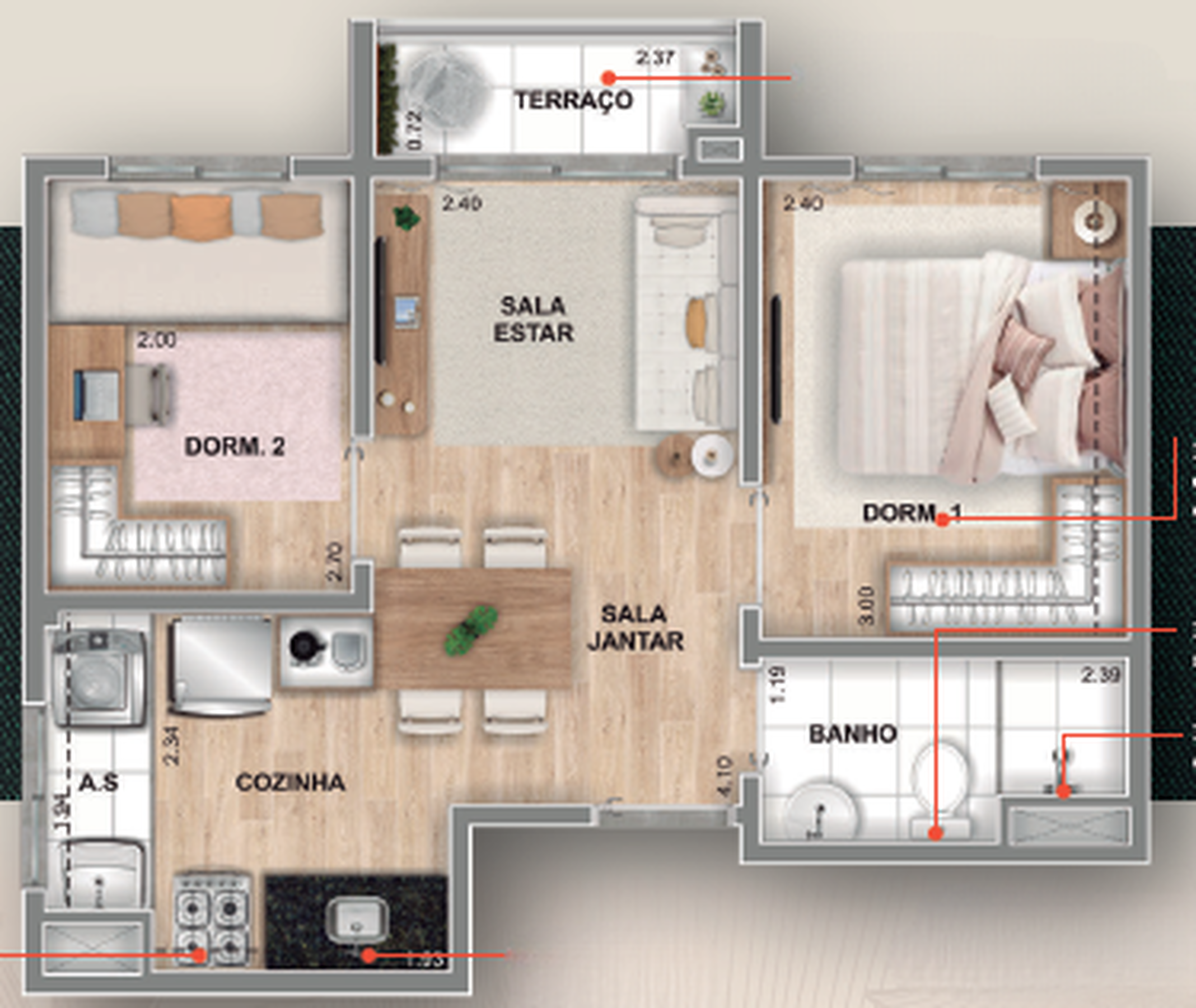 Apartamento à venda com 38m², 2 quartos sem vaga - 16