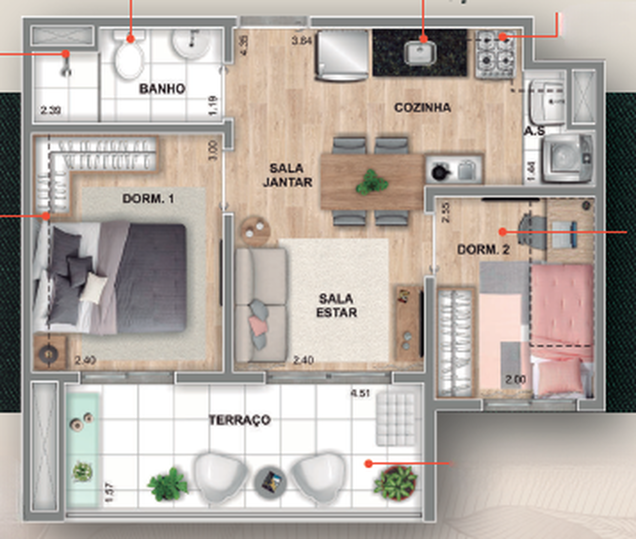 Apartamento à venda com 42m², 2 quartos sem vaga - 16