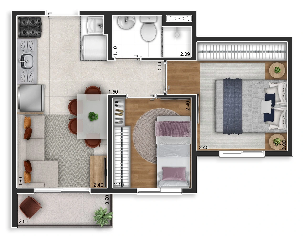 Apartamento à venda com 34m², 2 quartos sem vaga - 29