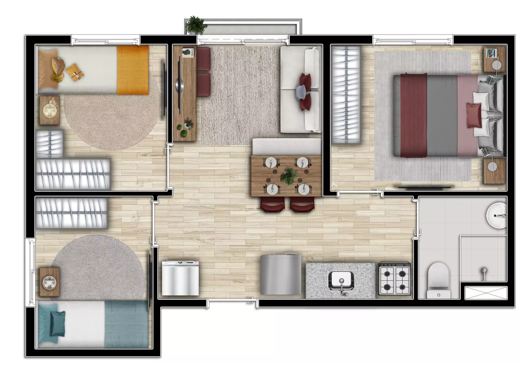 Apartamento à venda com 40m², 3 quartos sem vaga - 24