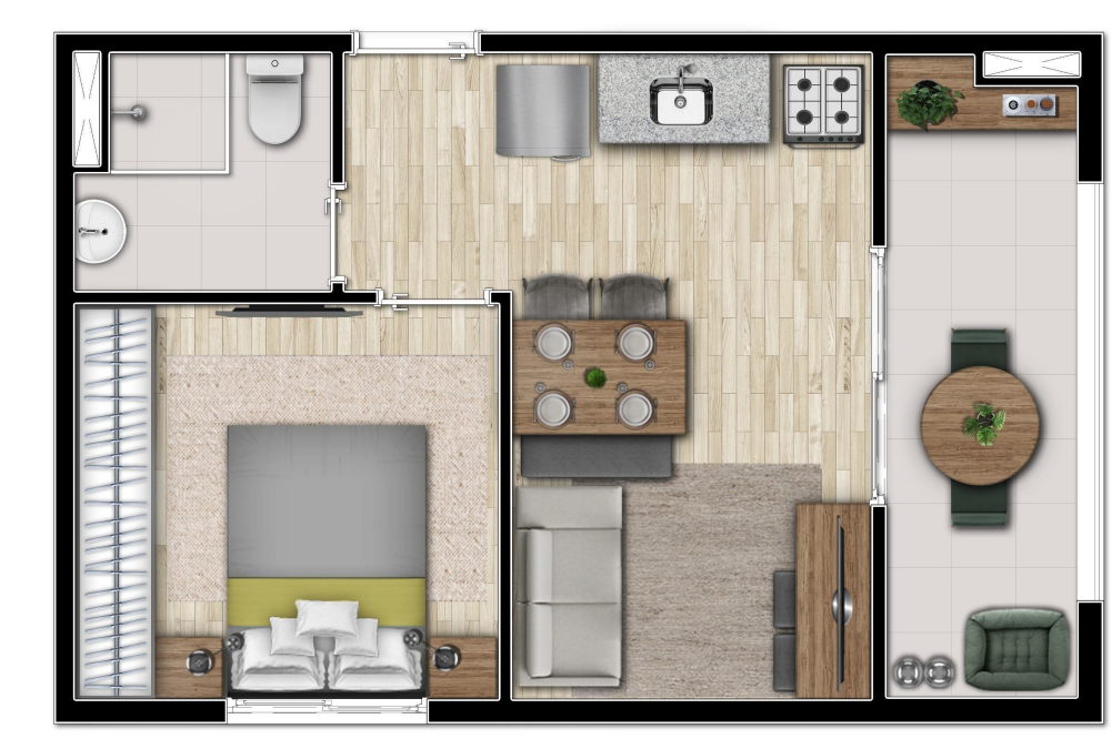 Apartamento à venda com 30m², 1 quarto sem vaga - 37