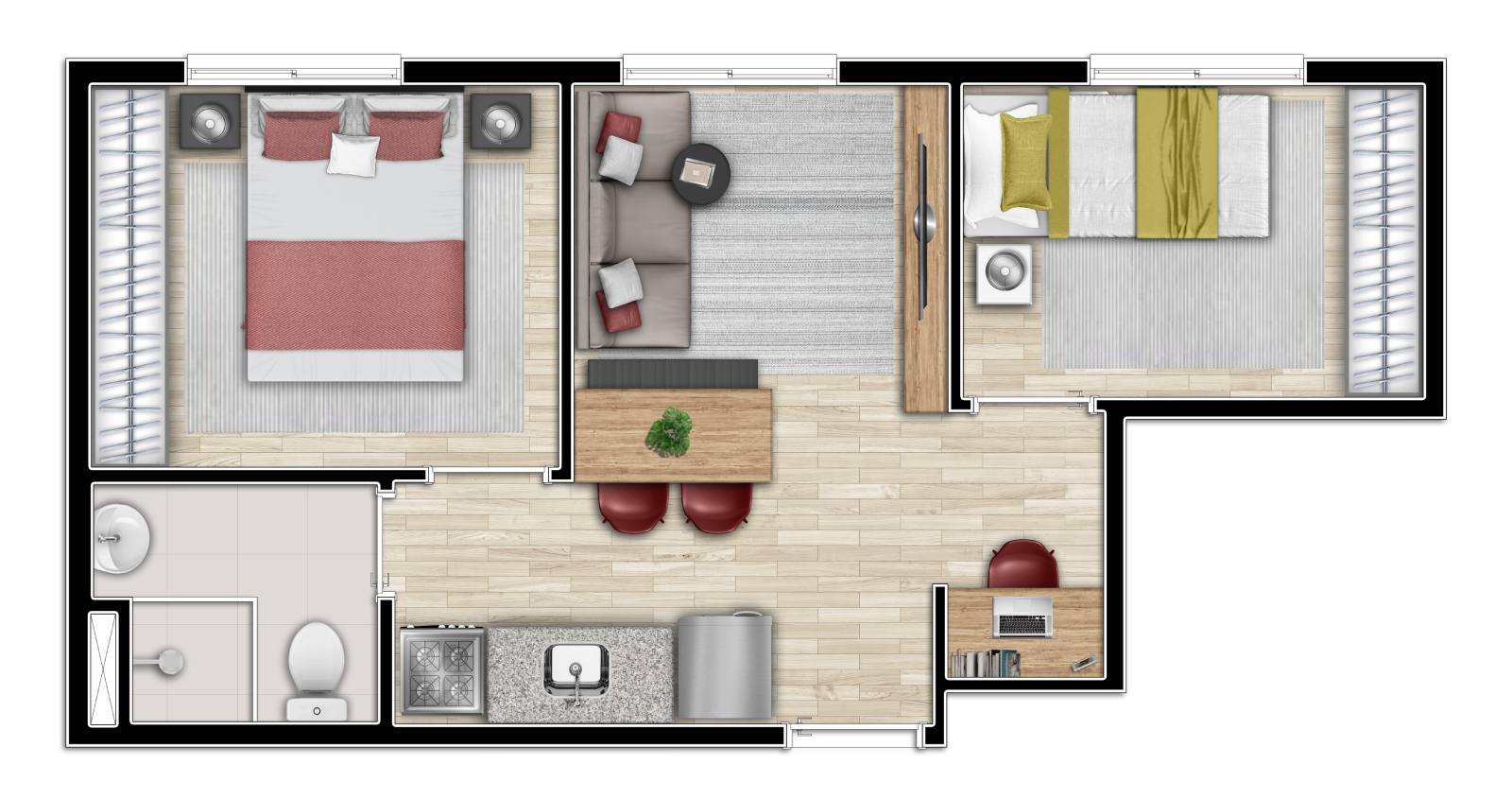 Apartamento à venda com 33m², 2 quartos sem vaga - 25