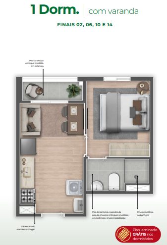 Apartamento à venda com 25m², 1 quarto sem vaga - 19