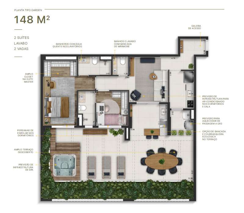 Apartamento à venda com 148m², 2 quartos com vaga - 24