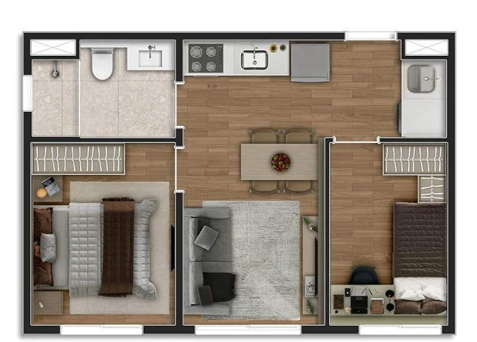 Apartamento à venda com 37m², 2 quartos sem vaga - 20