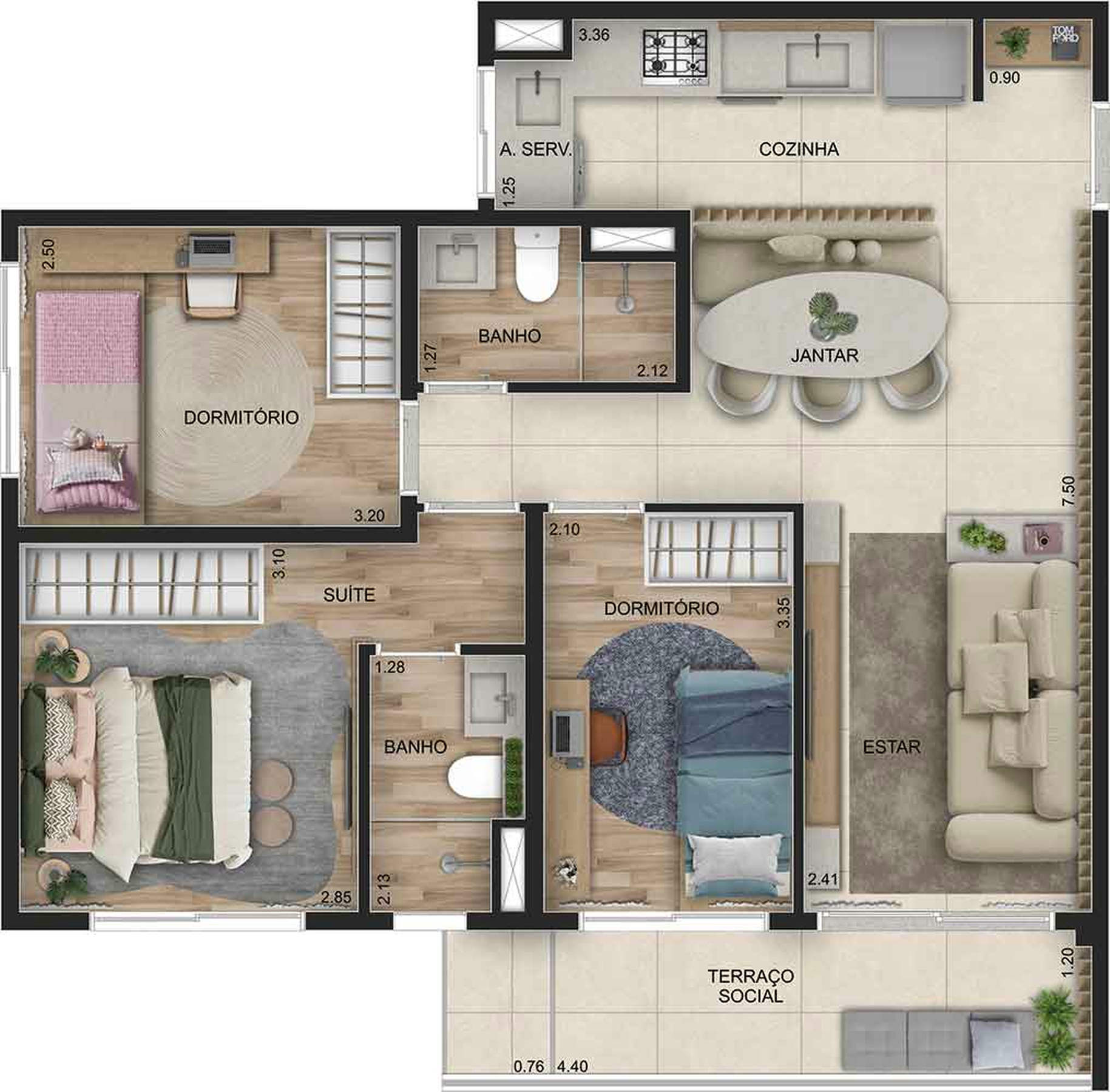 Apartamento à venda com 72m², 3 quartos com vaga - 23