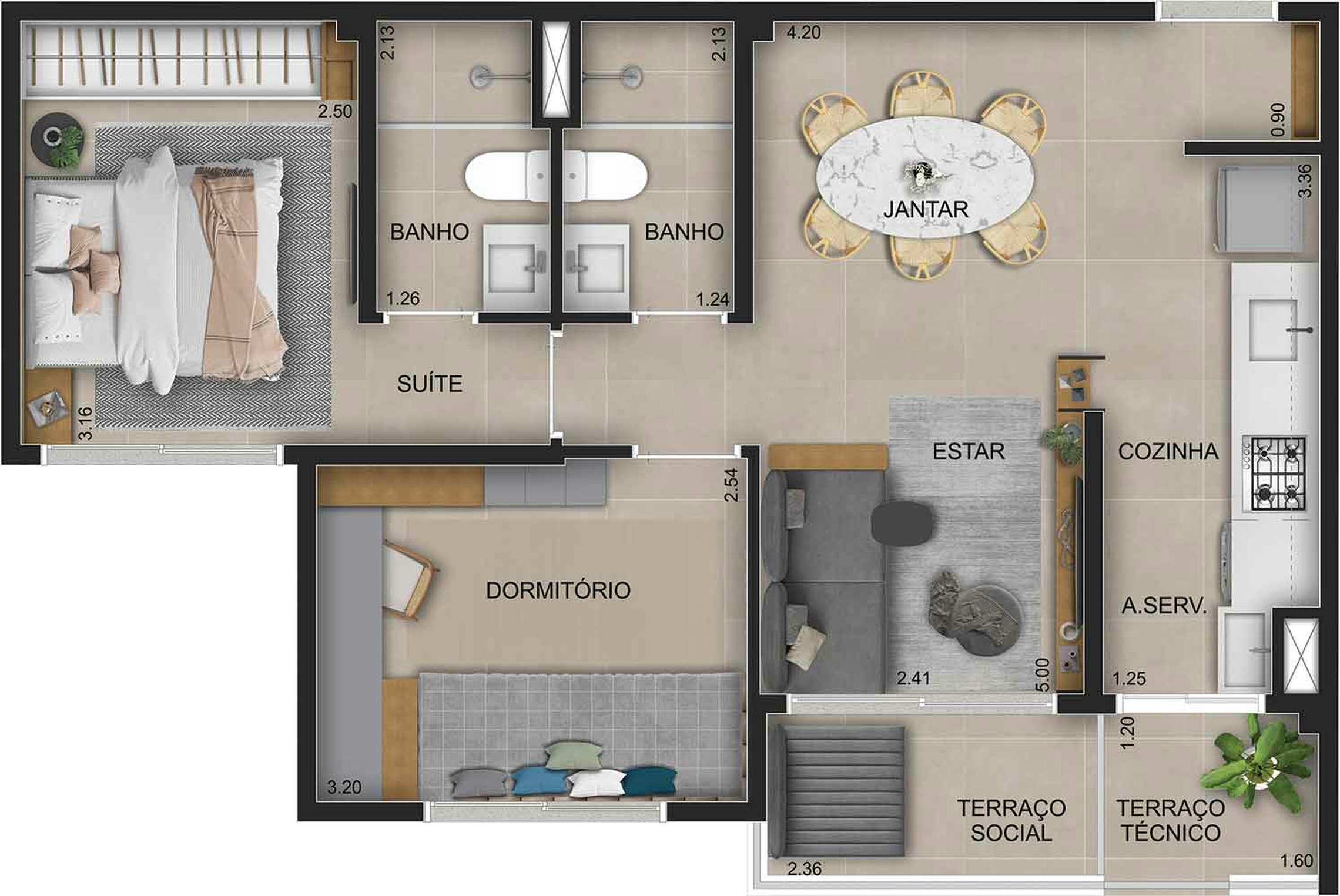 Apartamento à venda com 56m², 2 quartos com vaga - 23