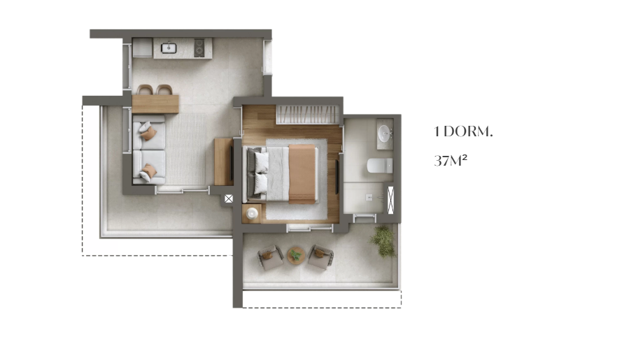 Apartamento à venda com 37m², 1 quarto sem vaga - 12