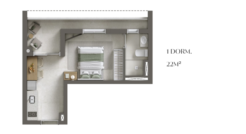 Studio à venda com 22m², 0 quartos sem vaga - 12