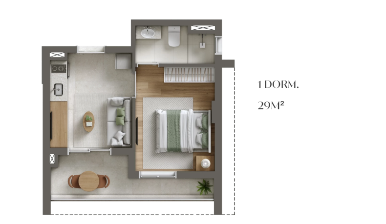 Apartamento à venda com 29m², 1 quarto sem vaga - 12