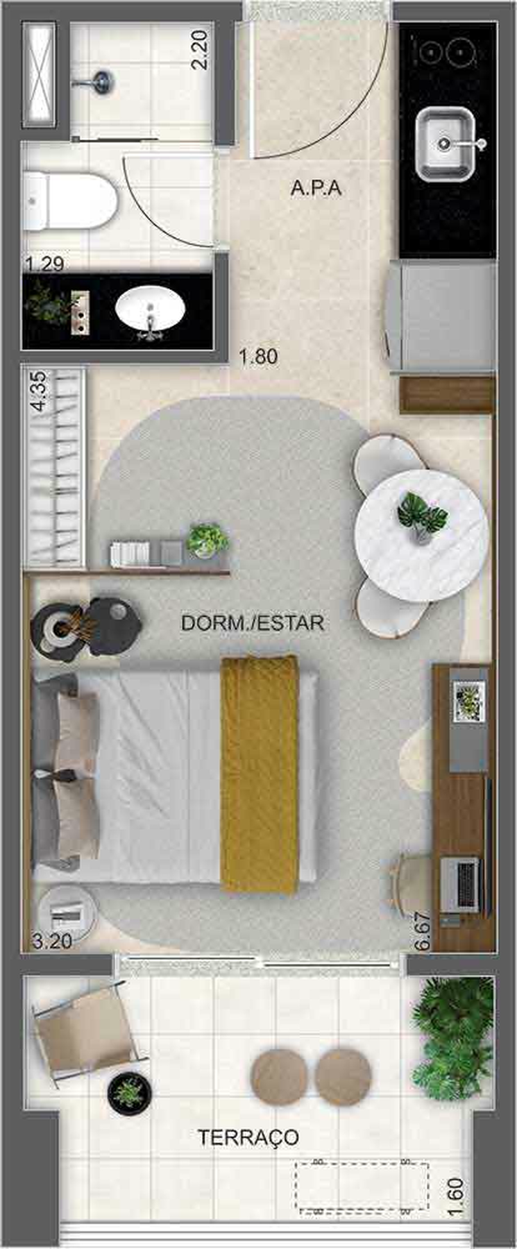 Studio à venda com 29m², 0 quartos sem vaga - 19