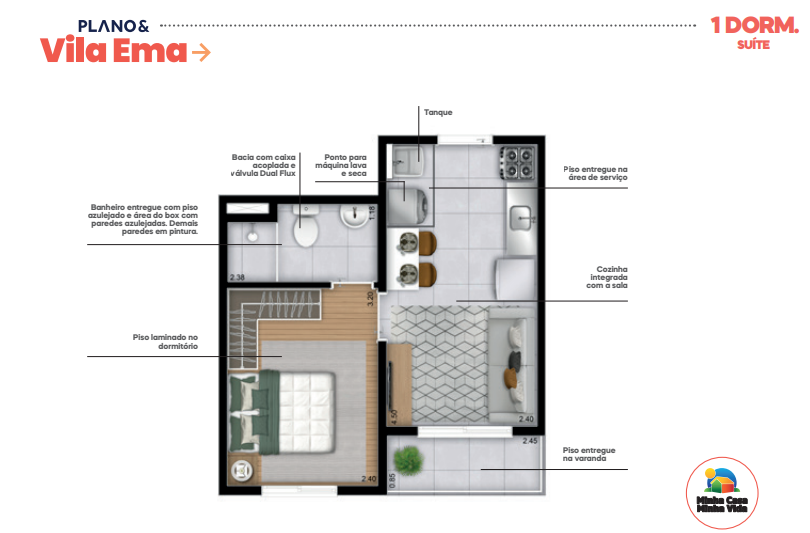 Apartamento à venda com 27m², 1 quarto sem vaga - 20