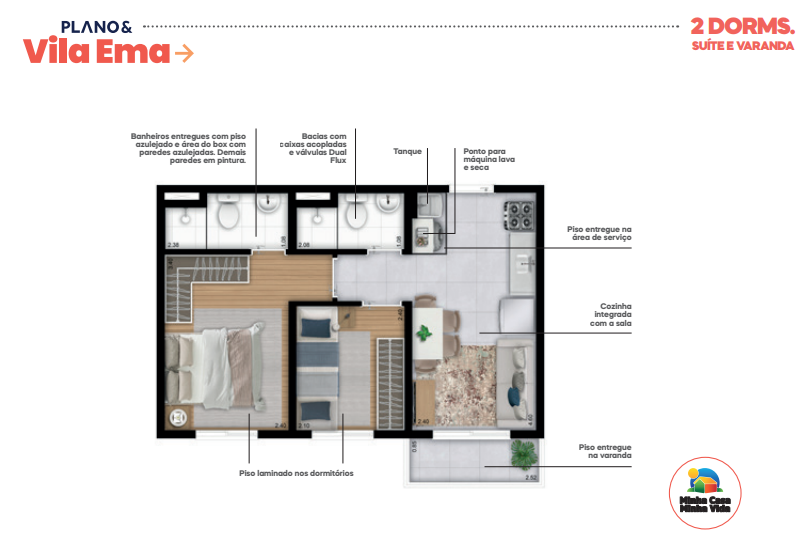 Apartamento à venda com 38m², 2 quartos sem vaga - 20