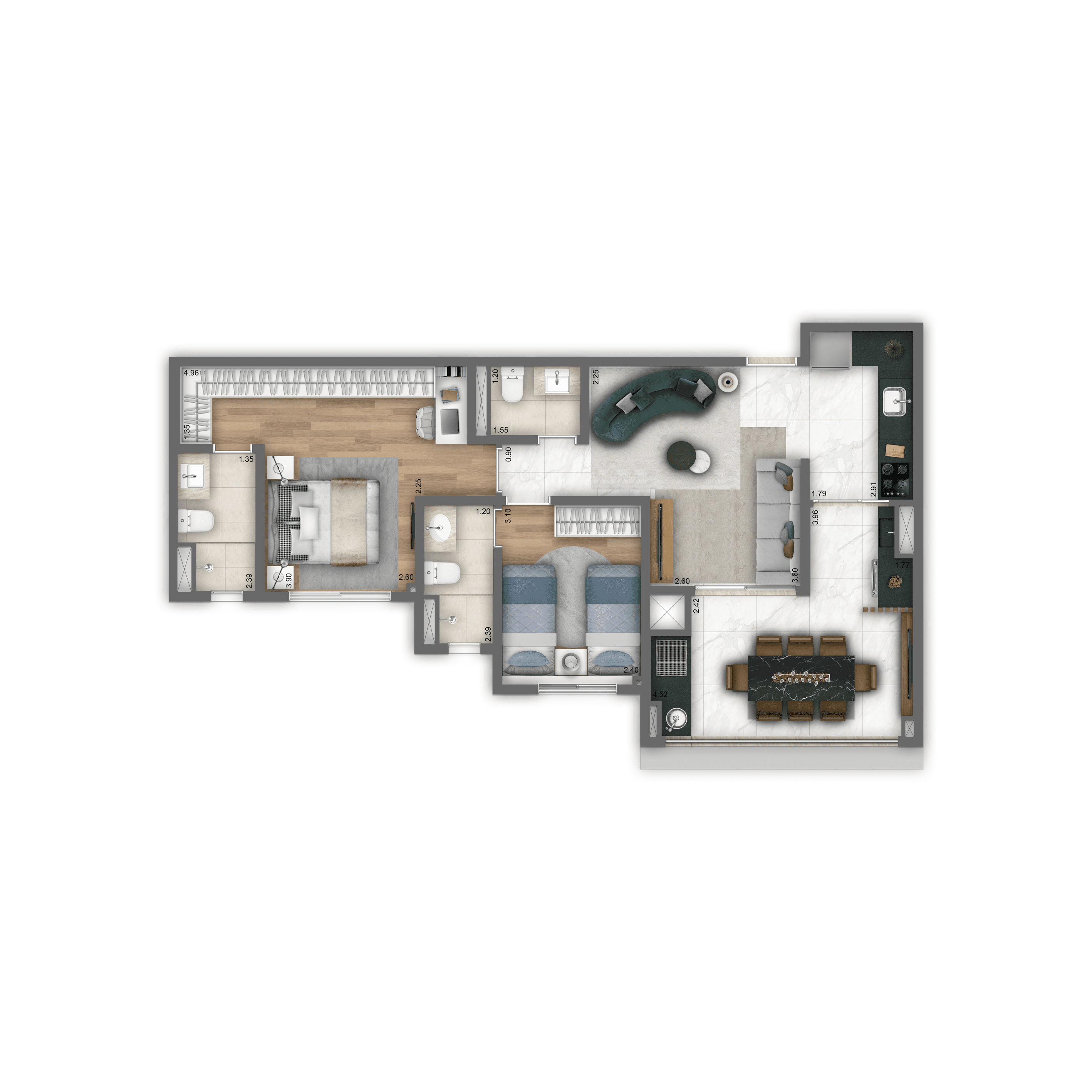 Apartamento à venda com 71m², 2 quartos com vaga - 21