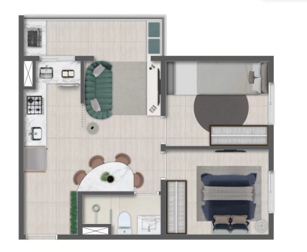 Apartamento à venda com 42m², 2 quartos sem vaga - 32