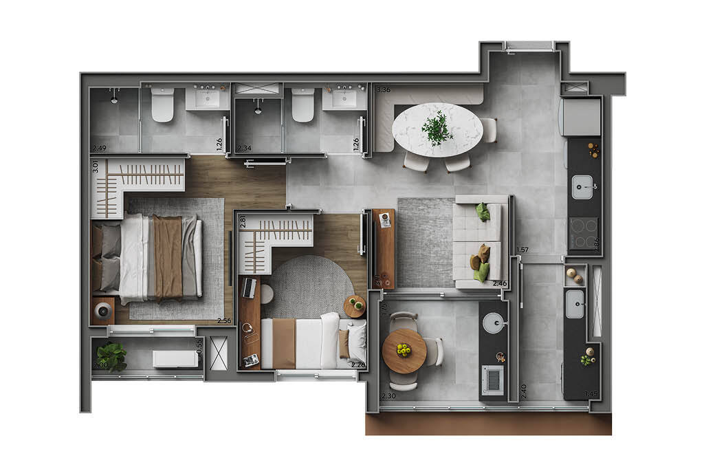 Apartamento à venda com 54m², 2 quartos com vaga - 23