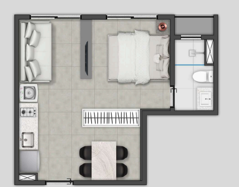 Studio à venda com 30m², 0 quartos sem vaga - 11