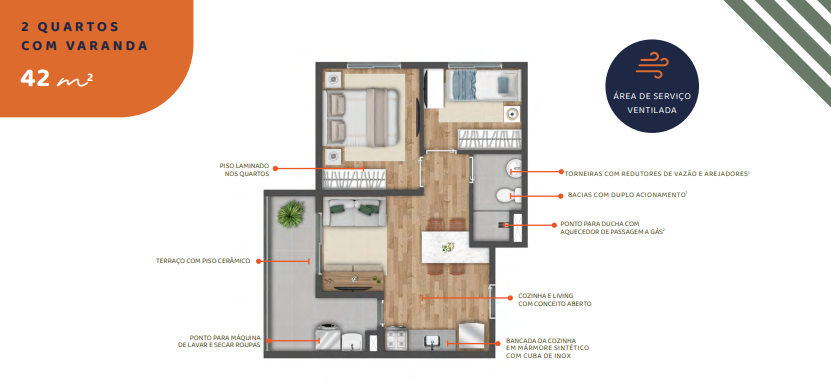 Apartamento à venda com 42m², 2 quartos com vaga - 19
