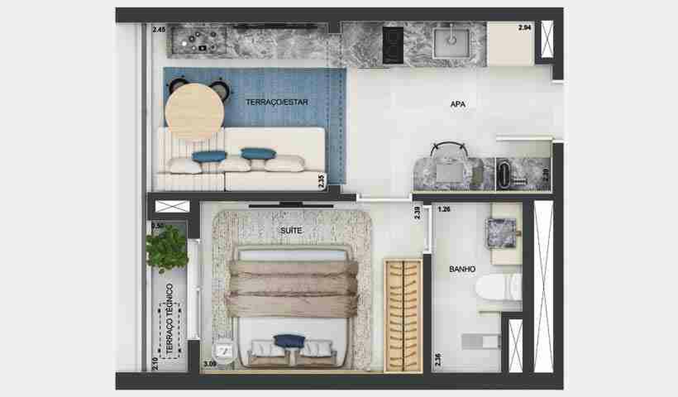 Apartamento à venda com 27m², 1 quarto sem vaga - 30