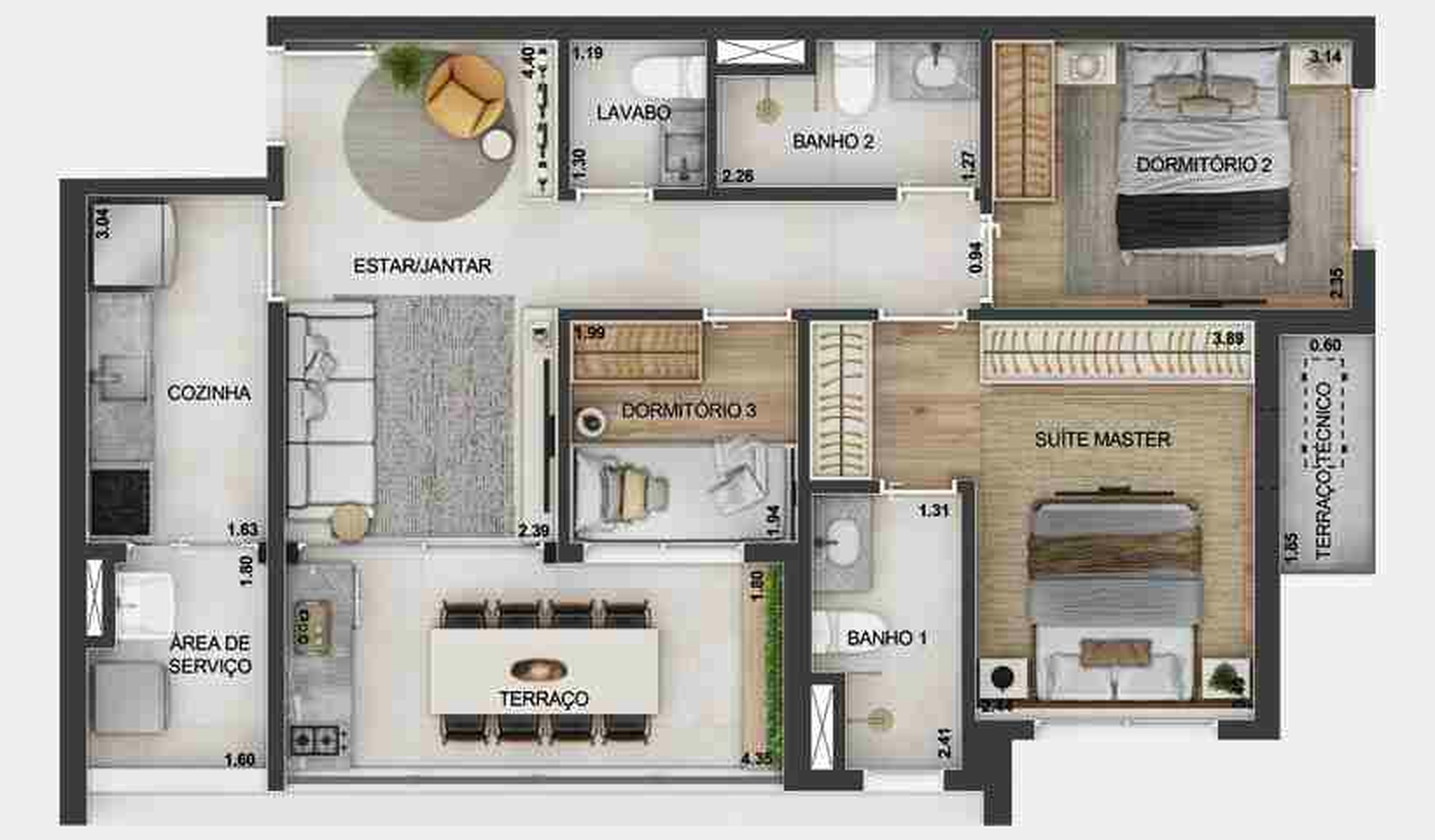 Apartamento à venda com 65m², 3 quartos com vaga - 30