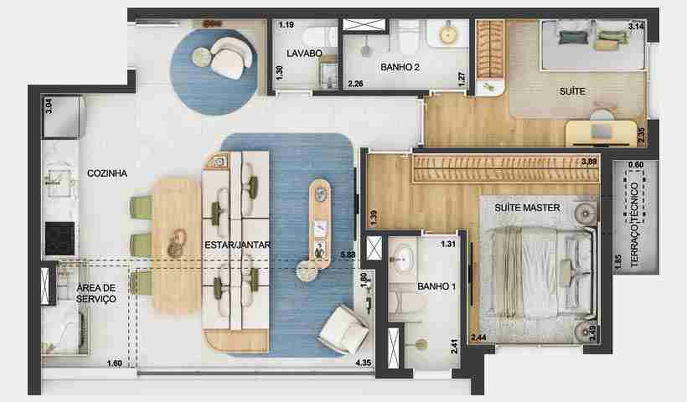 Apartamento à venda com 65m², 3 quartos com vaga - 31