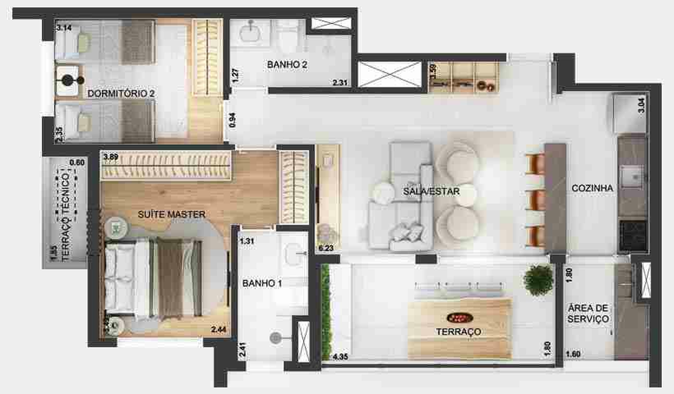 Apartamento à venda com 68m², 3 quartos com vaga - 31
