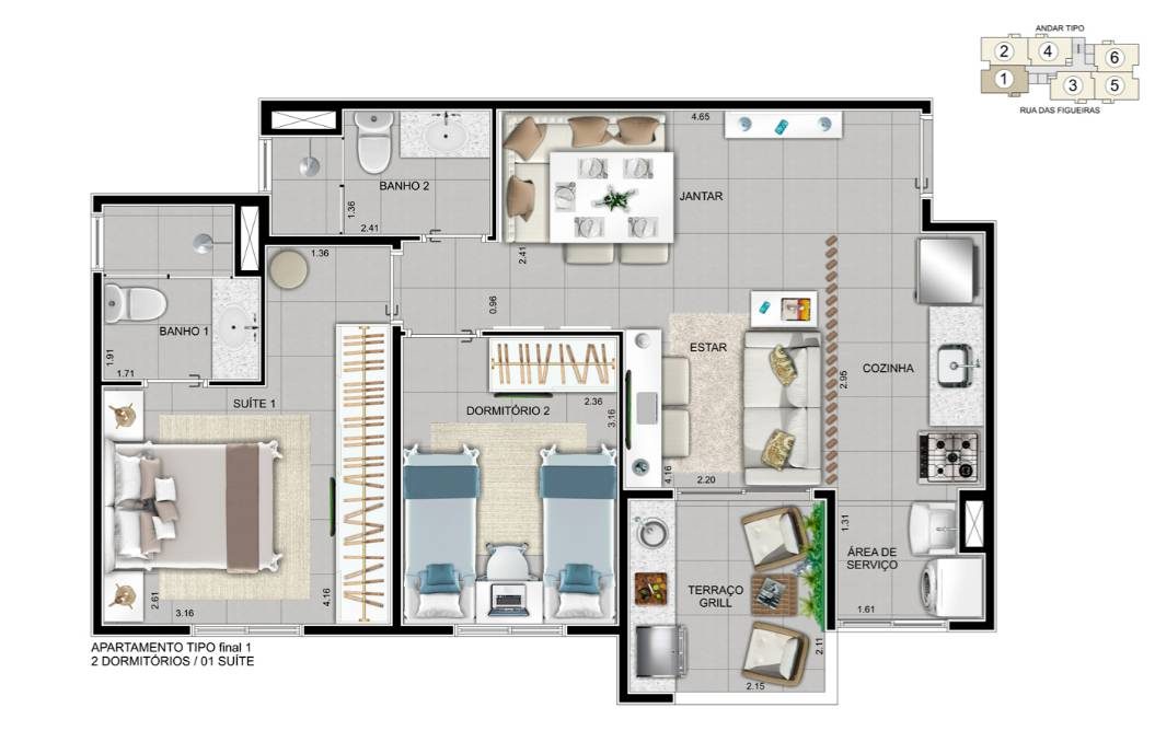 Apartamento à venda com 57m², 2 quartos com vaga - 10