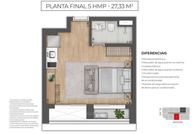 Studio à venda com 27m², 0 quartos sem vaga - 8