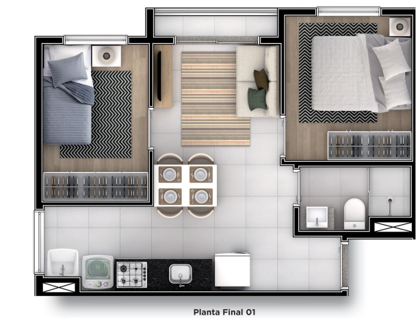 Apartamento à venda com 60m², 2 quartos sem vaga - 12