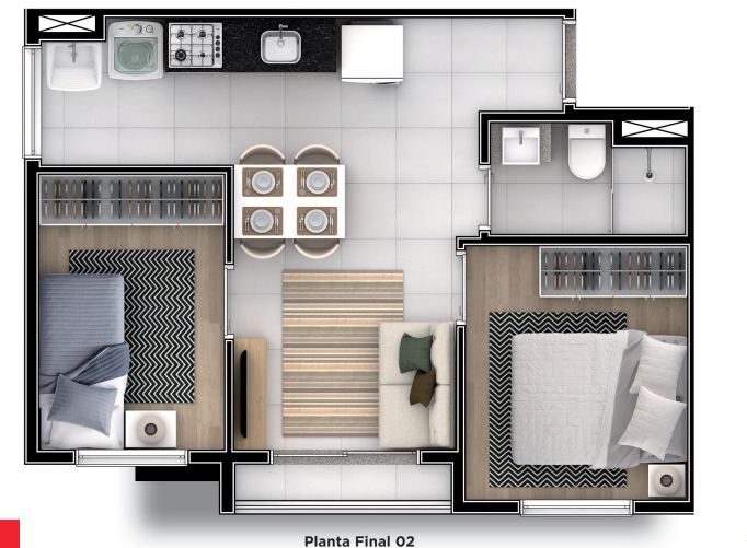 Apartamento à venda com 57m², 2 quartos sem vaga - 12