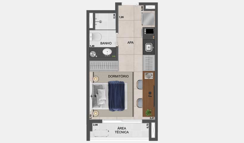 Studio à venda com 25m², 0 quartos sem vaga - 33