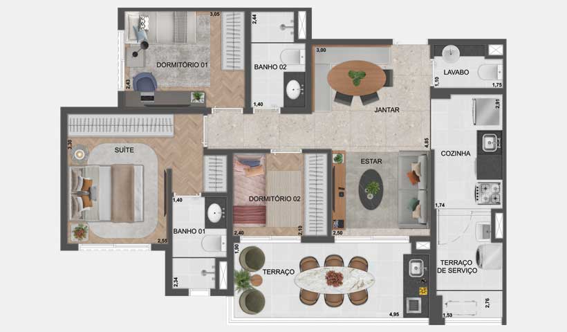 Apartamento à venda com 80m², 2 quartos com vaga - 34