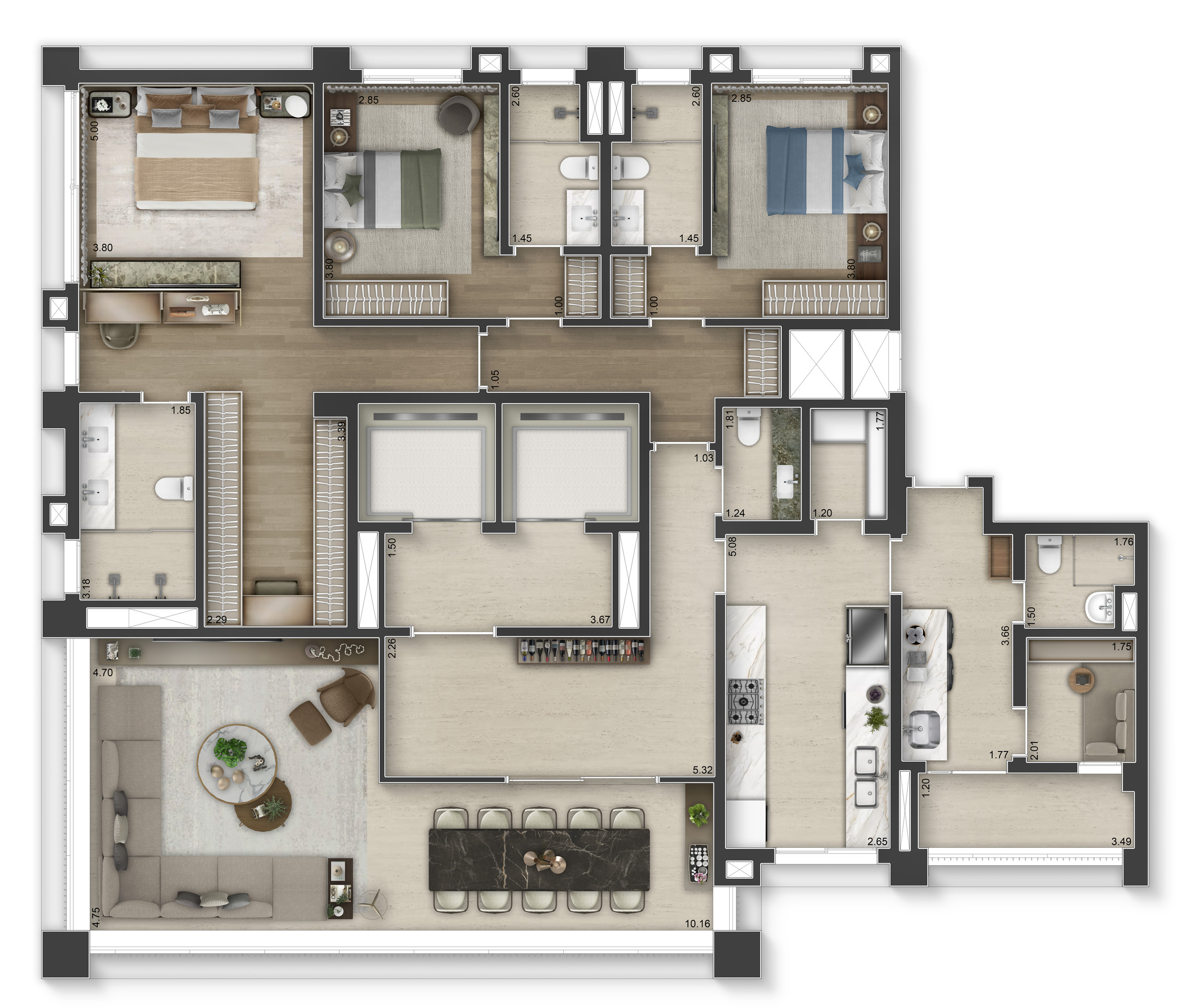 Apartamento à venda com 207m², 3 quartos com vaga - 31