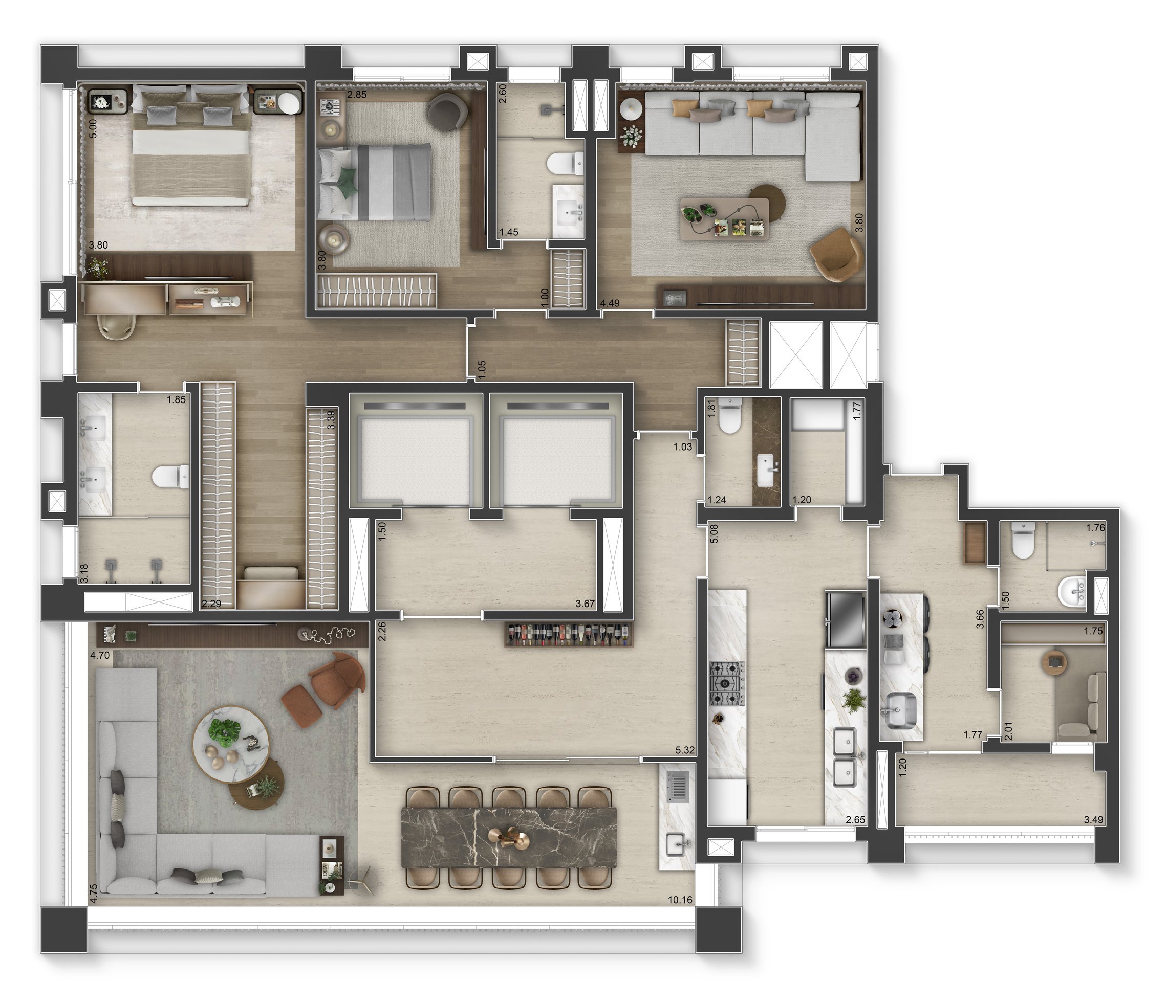 Apartamento à venda com 207m², 3 quartos com vaga - 32