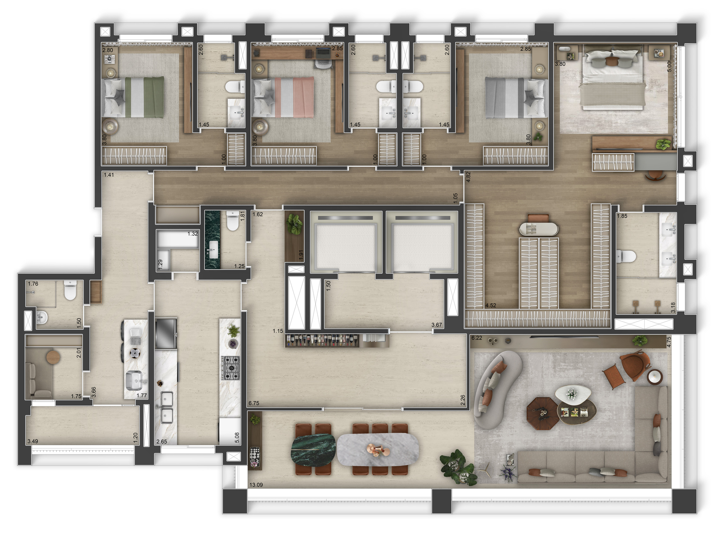 Apartamento à venda com 263m², 4 quartos com vaga - 31
