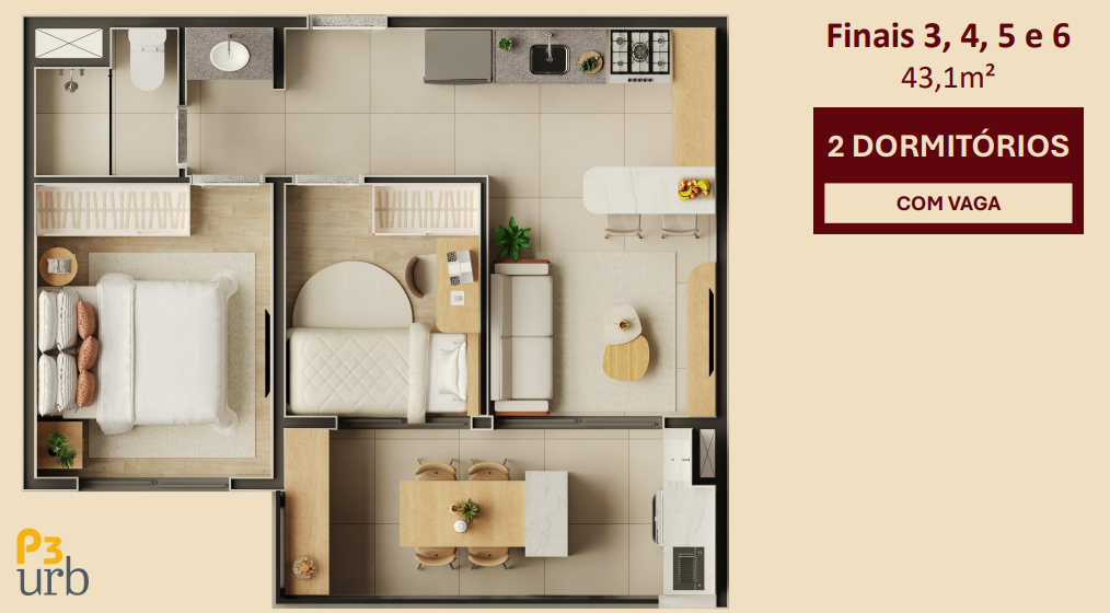 Apartamento à venda com 43m², 2 quartos com vaga - 17