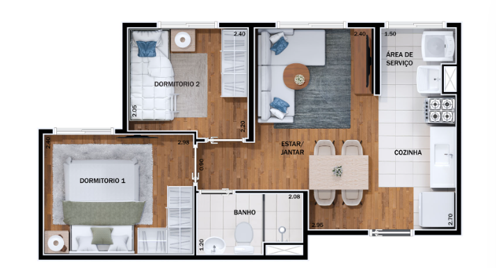 Apartamento à venda com 35m², 2 quartos sem vaga - 13