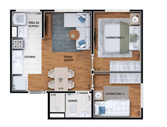 Apartamento à venda com 35m², 2 quartos sem vaga - 14