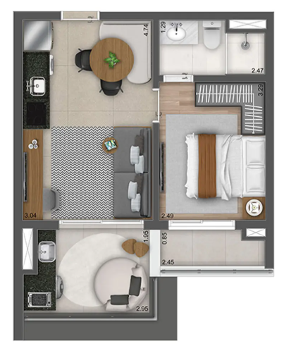 Apartamento à venda com 40m², 1 quarto sem vaga - 26