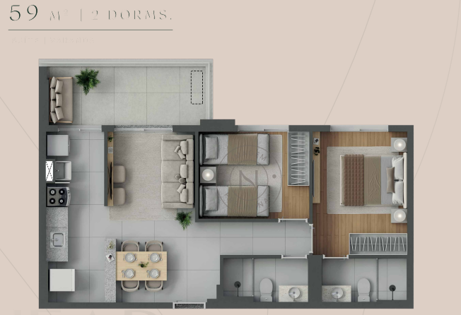 Apartamento à venda com 59m², 2 quartos com vaga - 13