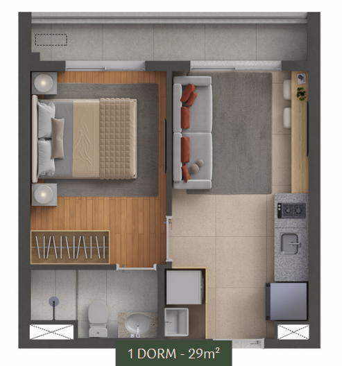 Apartamento à venda com 29m², 1 quarto sem vaga - 13
