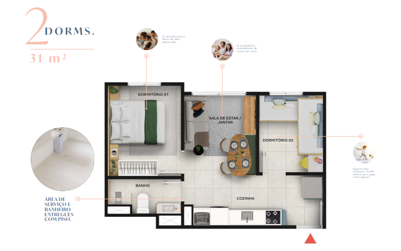 Apartamento à venda com 31m², 2 quartos sem vaga - 25