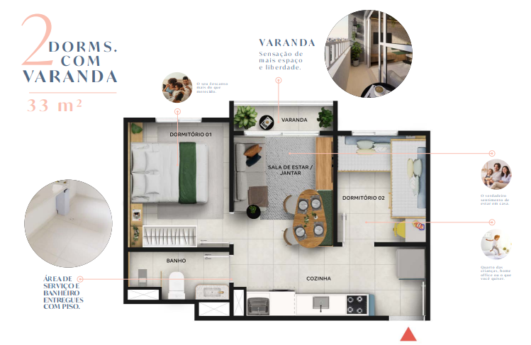 Apartamento à venda com 33m², 2 quartos sem vaga - 25