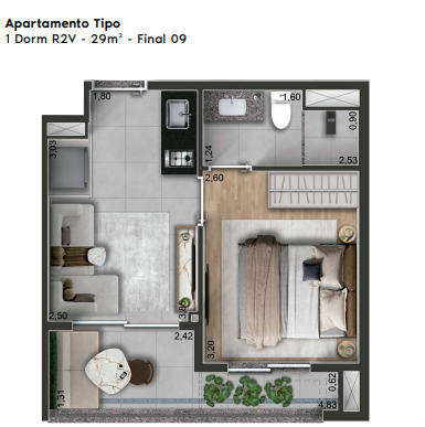 Apartamento à venda com 29m², 1 quarto sem vaga - 17