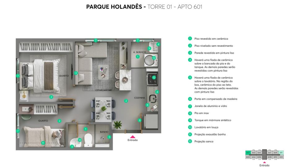 Apartamento à venda com 35m², 2 quartos sem vaga - 13