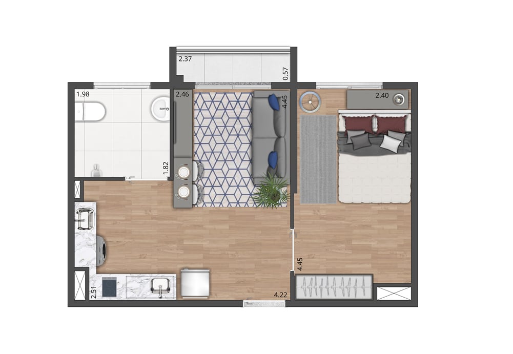 Apartamento à venda com 35m², 1 quarto sem vaga - 14