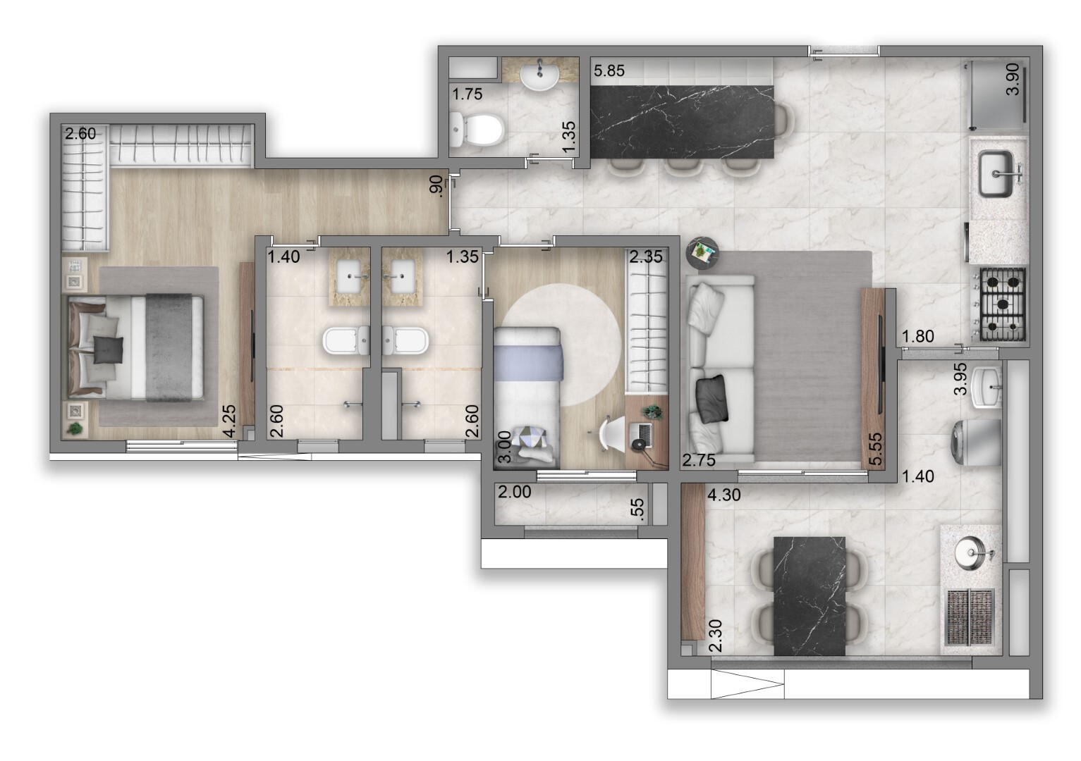 Apartamento à venda com 82m², 2 quartos com vaga - 16